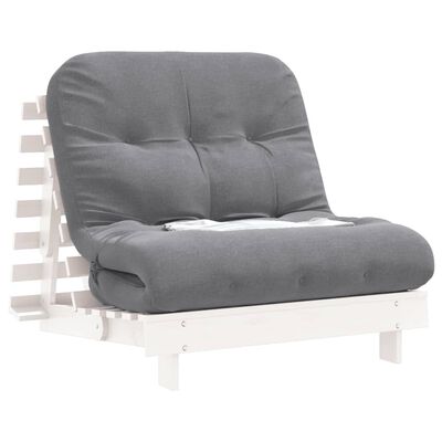 vidaXL Futon na razvlačenje s madracem bijeli 90x206x11 cm borovina