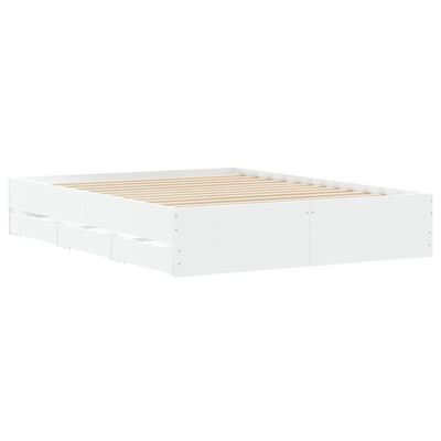 vidaXL Okvir kreveta s ladicama bijeli 150 x 200 cm konstruirano drvo