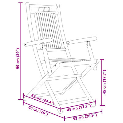 vidaXL Sklopive vrtne stolice 6 kom 53 x 66 x 99 cm od bambusa