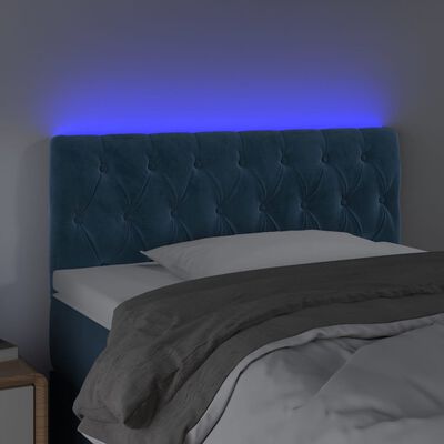 vidaXL LED uzglavlje tamnoplavo 100x7x78/88 cm baršunasto