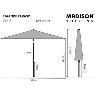 Madison suncobran Denia 200 x 200 cm smeđesivi