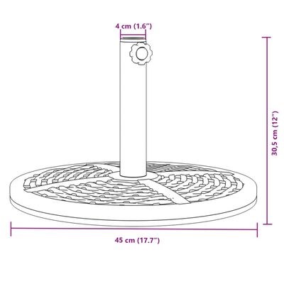 vidaXL Baza suncobrana za stupove Ø 38/48 mm 12 kg okrugla