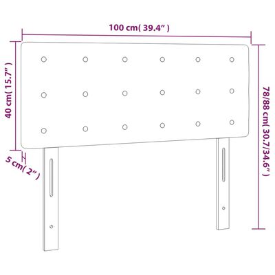 vidaXL LED uzglavlje svjetlosivo 100x5x78/88 cm od tkanine