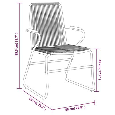 vidaXL 7-dijelni vrtni blagovaonski set od PVC ratana crni