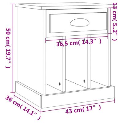 vidaXL Noćni ormarići 2 kom siva boja betona 43x36x50 cm