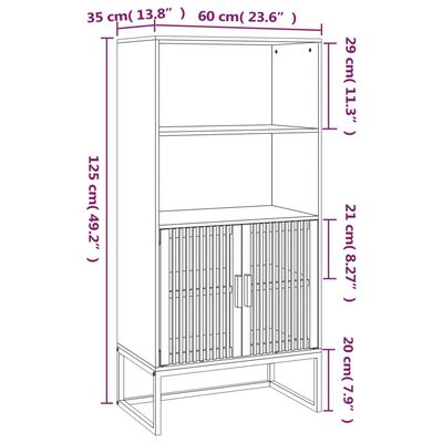 vidaXL Visoka komoda bijela 60 x 35 x 125 cm od konstruiranog drva