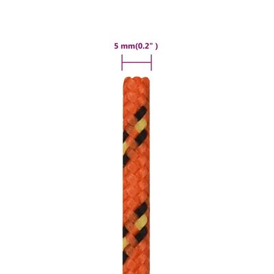 vidaXL Brodski konop narančasti 5 mm 100 m od polipropilena