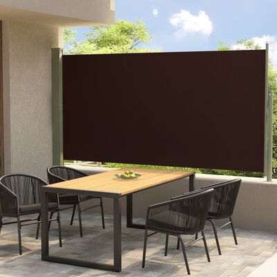 vidaXL Uvlačiva bočna tenda za terasu 160 x 300 cm smeđa