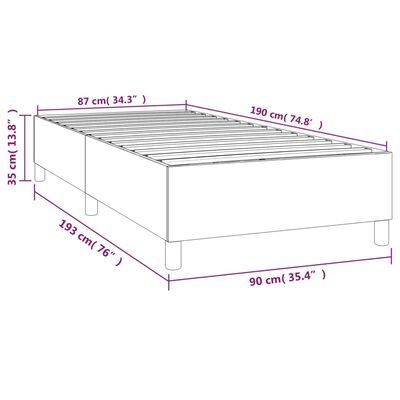 vidaXL Okvir za krevet tamnoplavi 90x190 cm baršunasti