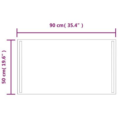 vidaXL LED kupaonsko ogledalo 50x90 cm