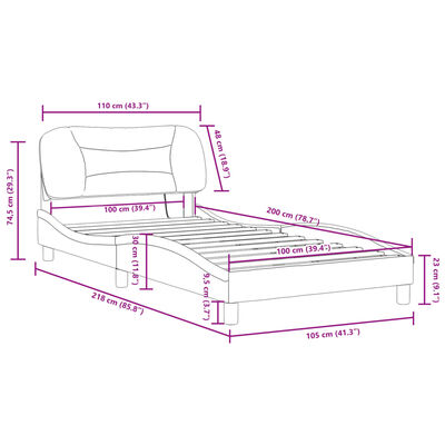 vidaXL Okvir kreveta s LED svjetlima crni 100 x 200 cm od tkanine