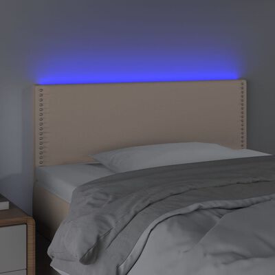 vidaXL LED uzglavlje boja cappuccina 100 x 5 x 78/88cm od umjetne kože