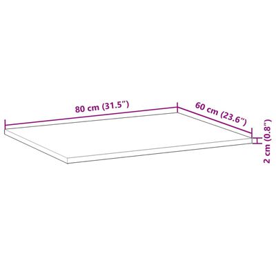 vidaXL Ploča za radni stol s uljnim premazom 80x60x2 cm drvo bagrema