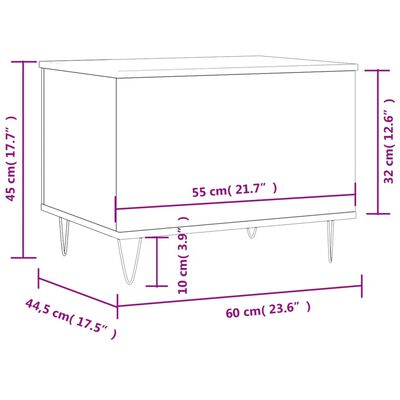 vidaXL Stolić za kavu crni 60 x 44,5 x 45 cm od konstruiranog drva