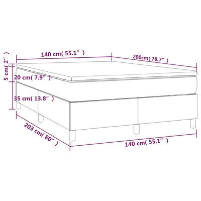 vidaXL Krevet s oprugama i madracem tamnosivi 140x200 cm baršunasti