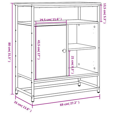 vidaXL Komoda boja hrasta sonome 69 x 35 x 80 cm od konstruiranog drva