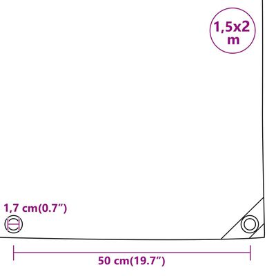 vidaXL Cerada zelena 1,5x2 m 650 g/m²