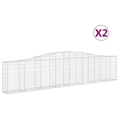 vidaXL Lučne gabionske košare 2 kom 400x30x80/100 cm pocinčano željezo