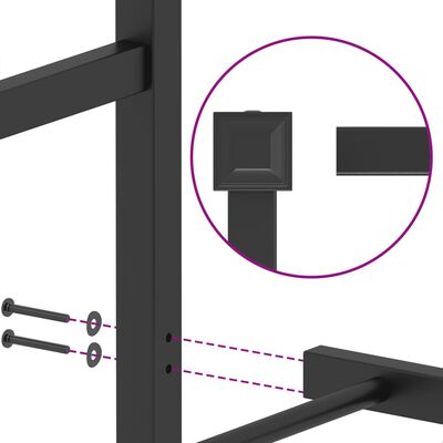 vidaXL Metalni okvir kreveta uzglavlje i podnožje crni 135x190 cm