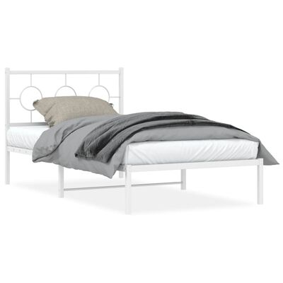 vidaXL Metalni okvir za krevet s uzglavljem bijeli 100x200 cm
