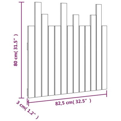 vidaXL Zidno uzglavlje boja meda 82,5x3x80 cm masivna borovina