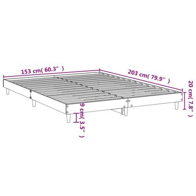 vidaXL Okvir za krevet crni 150x200 cm konstruirano drvo