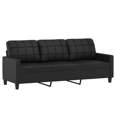 vidaXL 4-dijelni set sofa s jastucima crni od umjetne kože