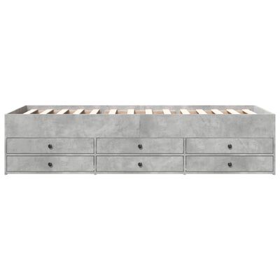 vidaXL Dnevni krevet s ladicama siva boja betona 100 x 200 cm drveni