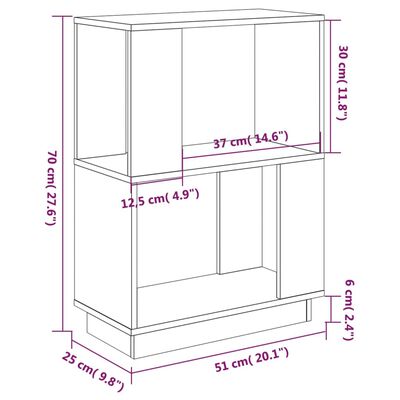 vidaXL Ormarić za knjige / sobna pregrada sivi 51x25x70 cm od borovine