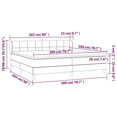 vidaXL Krevet s oprugama i madracem svjetlosivi 200x200 cm baršunasti