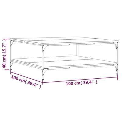 vidaXL Stolić za kavu crni 100 x 100 x 40 cm od konstruiranog drva