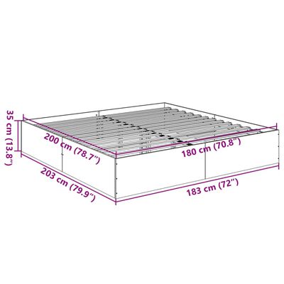 vidaXL Okvir kreveta boja hrasta 180 x 200 cm od konstruiranog drva