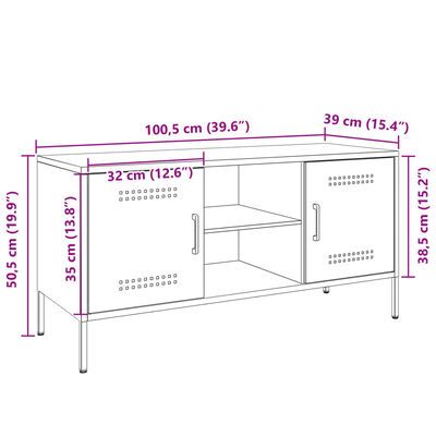 vidaXL TV ormarić antracit 100,5 x 39 x 50,5 cm čelični