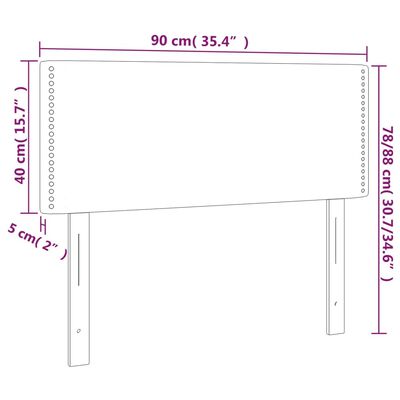 vidaXL Uzglavlje plavo 90x5x78/88 cm od tkanine