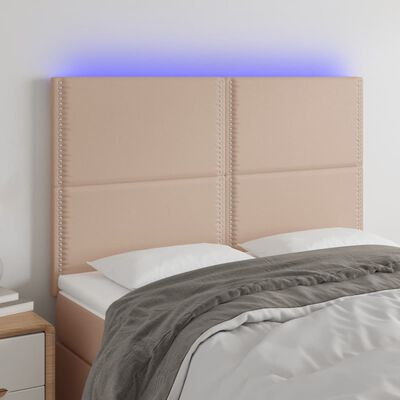 vidaXL LED uzglavlje boja cappuccina 144x5x118/128cm od umjetna koža