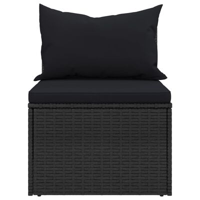 vidaXL 4-dijelni set vrtnih sofa od poliratana s jastucima crni