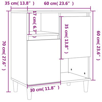 vidaXL Komoda sivog hrasta sonome 60x35x70 cm od konstruiranog drva