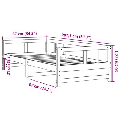 vidaXL Dnevni krevet bez madraca bijeli 80 x 200 cm masivna borovina