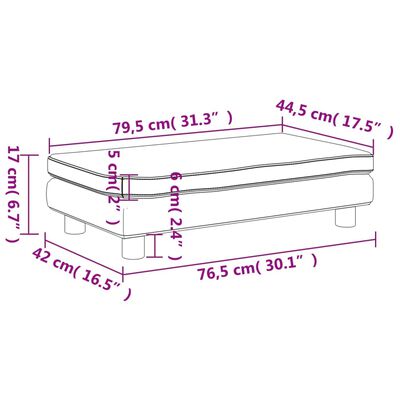 vidaXL Dječja sofa s tabureom crna 100 x 50 x 30 cm od umjetne kože