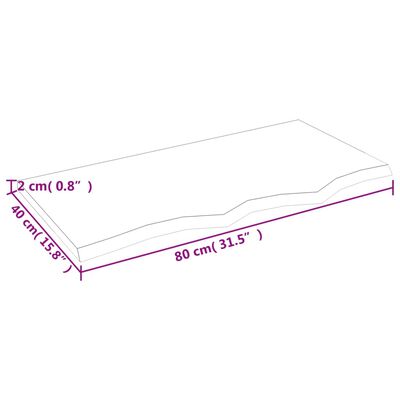 vidaXL Zidna polica tamnosmeđa 80x40x2 cm od obrađene hrastovine