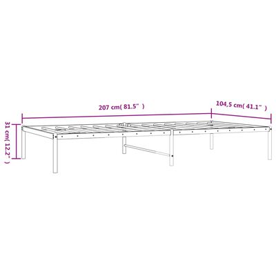 vidaXL Metalni okvir za krevet crni 100x200 cm