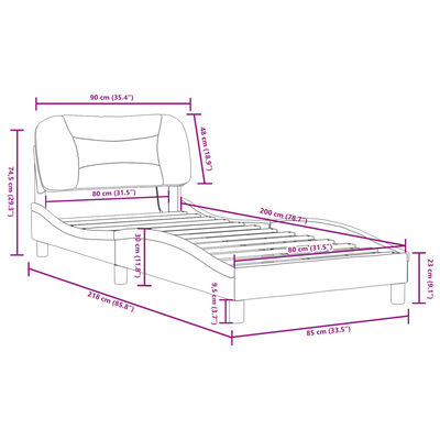 vidaXL Okvir za krevet s LED svjetlima crni 80 x 200 cm od tkanine