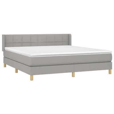 vidaXL Krevet box spring s madracem svjetlosiva 160x200 cm tkanina