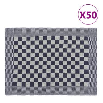 vidaXL Kuhinjske krpe 50 kom plavo-bijele 50 x 70 cm pamučne