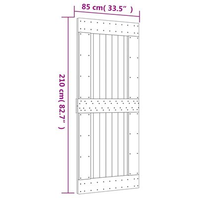 vidaXL Klizna vrata s priborom za montažu 85 x 210 cm masivna borovina