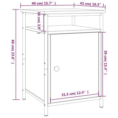 vidaXL Noćni ormarići 2 kom boja hrasta 40x42x60 cm konstruirano drvo