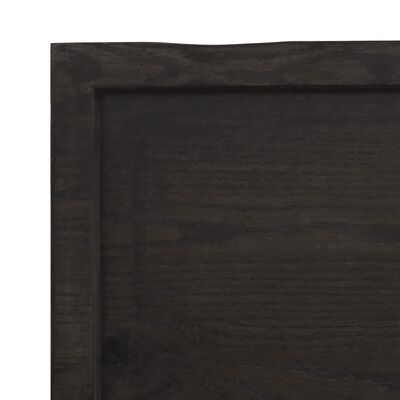 vidaXL Stolna ploča tamnosmeđa 80x60x(2-6) cm obrađena hrastovina