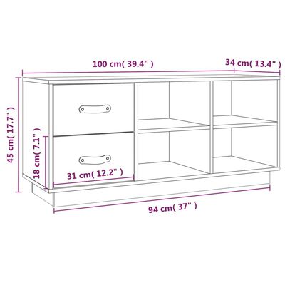 vidaXL Klupa za cipele siva 100 x 34 x 45 cm od masivne borovine