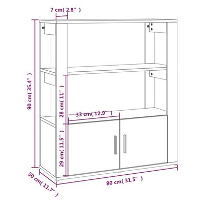 vidaXL Komoda bijela 80 x 30 x 90 cm od konstruiranog drva