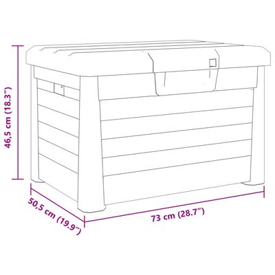 vidaXL Vanjska kutija za jastuke antracit 73x50,5x46,5 cm polipropilen